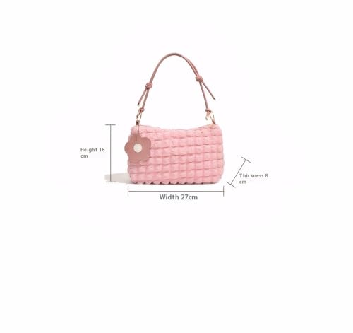 Women's Quilted Tote Bag, Puffy Crossbody Bag, Bubble Purse For Women Shoulder Bag Handbag with Adjustable Strap, 10.6x6.3x3.1 Inches2