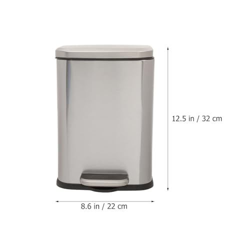 Caneca de basura rectangular de acero inoxidable 6L con pedal miniatura 2