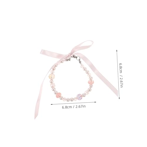Bracelet de perles avec nœud élégant, le cadeau collier rose idéal - 6
