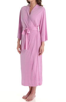Image of Natori Shangri La Long Robe with Kimono Sleeves, Bathrobe for Women