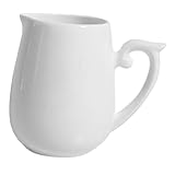 VALICLUD Jarra de Cerámica Blanca para Leche Cremera Resistente y Ligera para Café Leche y Salsa Diseño Multiuso para y Hogar