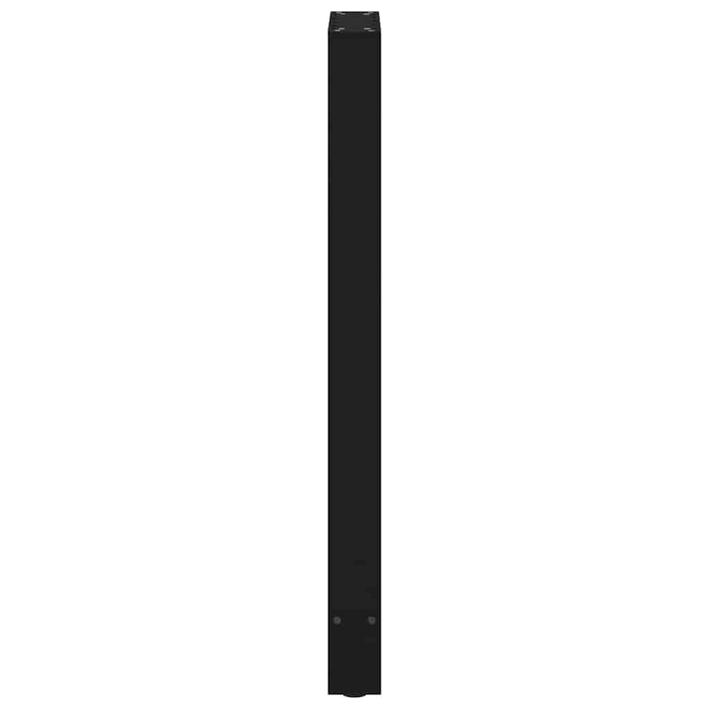 2 nogi do stołu barowego, czarne, 50 x (100-101) cm, stal malowana proszkowo, kwadratowe, regulowane nóżki poziomujące, stabilne nogi stołu do indywidualnej aranżacji stołu