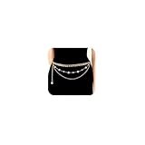 MODRSA Chain Belt Gold Chain Belt for Women Fashion Plus Size Gold Waist Chains Metal Pearl Layered Belts Chains no Tarnish Trendy Belly Belts for Women Waist Jewelry
