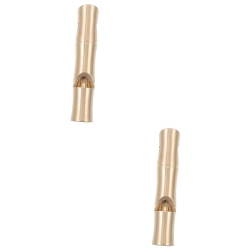 TOBBOMEY 2 Pcs High Decibel Survival Whistle Brass Outdoor Emergency Tool Life Saving Rope