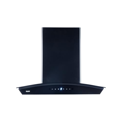 Image of KAFF 60cm Curved Filterless Auto Clean Kitchen Chimney | 1400 m /hr High Suction, Low Noise | Touch & Gesture Control | Matt Black | 2 yr Product and 10 Yr Motor Warranty | NIORDHC60