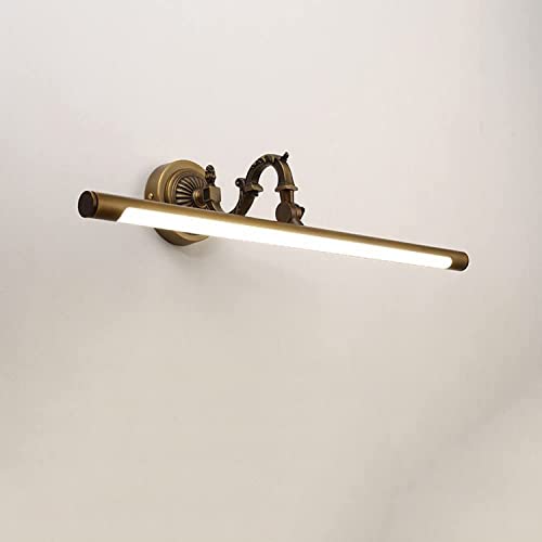 Applique salle de bain LED cuivre antique 4000K avec barre lumineuse miroir de 58cm