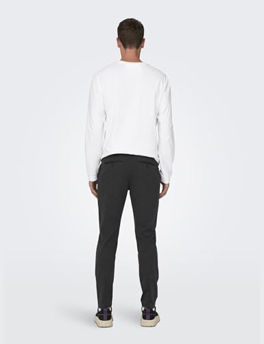 Only & Sons Herren Chino Hose ONSMARK - Slim Fit - Schwarz Grau Blau Grün, Größe:34W / 30L, Farbe:Dark Grey Melange 22010209 – Ansicht 5