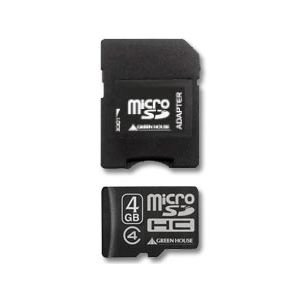 �O���[���n�E�X microSDHC�J�[�h(�A�_�v�^�t��) 4GB Class4