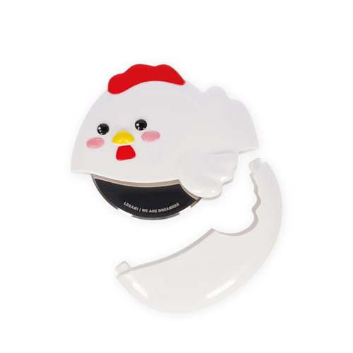 Legami - Rotella Tagliapizza, Pizza at First Slice, Tema Hen, Diametro della Lama: Ø 75 mm, Lama in Acciaio Inossidabile