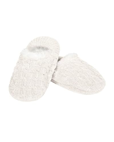 Image of MeMoi Women's Classic Cable Knit Chenille Non-Skid Slipper