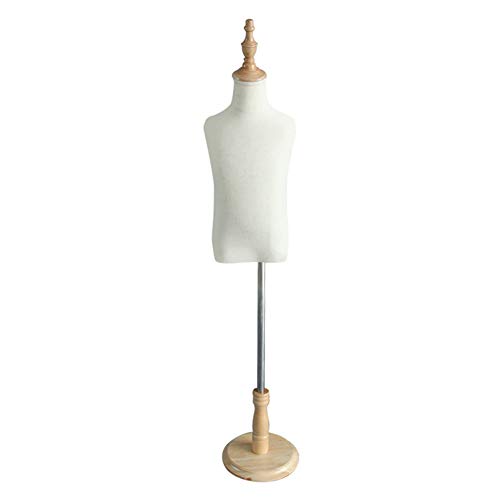 HAIPENG 2-8 Ans Enfant Mannequin Buste De Couture Torse Demi-Corps avec en Bois Base for Vêtements Robe Bijoux Afficher, 4 Tailles (Color : Beige, Size : 2 Years Old) Cover