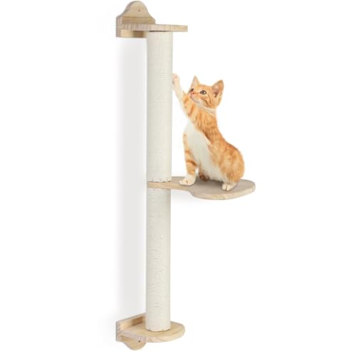 2 postes rascadores para gatos, rascador de cuerda de sisal, juguete de escalada montado en la pared para gatos, parque infantil para gatos interior