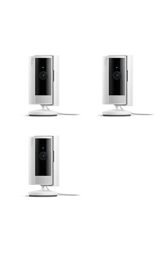 Ring Indoor Cam, Home or business security in 1080p HD video, 3-pack, White