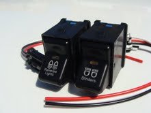 Made to fit The Jeep 1997-2006 TJ Rocker Switch Pair- Reverse Lights Logo & Blinders Logo