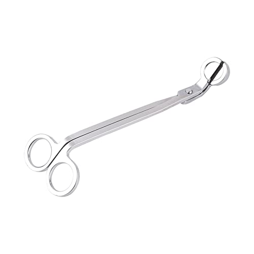 CUNAOUK Cortador de mecha de vela, cortador de mecha de vela de acero inoxidable pulido de madera Wicks lámpara de aceite accesorios de vela cortador de tijeras (plata) Cover