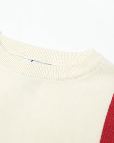 OXKNIT Men Shirt Long Sleeve Basic Knit Pullover Shirts White Crewneck Sweatshirts Casual Tops3