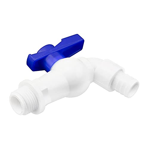 Image of BATH GURU Plastic Heavy Duty PVC Nozzle Bib Cock Tap for Bathroom Kitchen and Garden (White) - Pack of 4