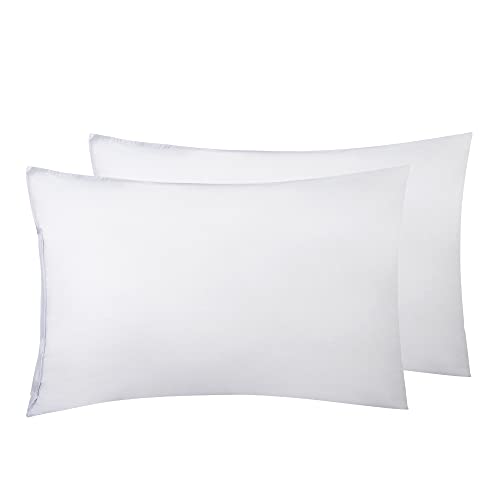 Elaine Karen 2-Pack Vinyl Pillow Protectors - Standard Size Zippered Pillow Covers - 100% Waterproof, Bedbug Proof - Washable and Reusable Pillow Encasement Covers
