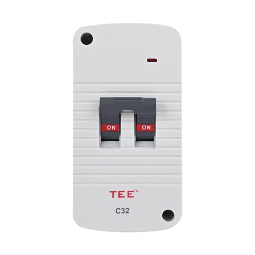 Image of 32A Mini MCB with Enclosure | PVC Plastic Base Compact Circuit Breaker with Housing Box | Electrical Protection Switch for Home Office Industrial Residential Use
