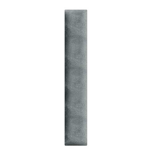 Pannelli da parete 3D 15 x 90 cm imbottiti – per un facile montaggio fai da te in tessuto scamosciato con imbottitura morbida colore grigio – Testiera per decorazione camera da letto, ufficio