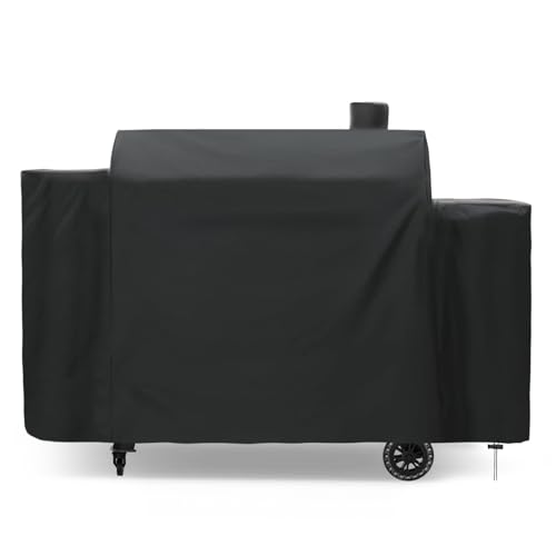 Grill Cover for Pit Boss 1100 Pro Series 1260 Triple-Function Combo Grill PB1100PSC2,PB1100PSC1,Sportsman 1230,Competition 1230CS1,Navigator 1230G Pellet Grill,Heavy Duty Waterproof Smoker Cover,Black by FlameDuty - Used condition - US$17.51