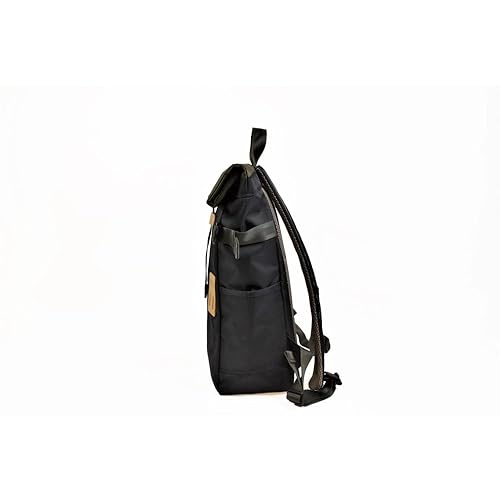 Harvest Label 2-Tone Rolltop Backpack - Black Olive Outdoor Daypack Everyday Office Workout Gym, HFC-9031-BOL-P4