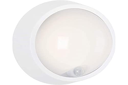 Briloner - Lampe d'extérieur à LED, applique murale d'extérieur avec détecteur de mouvement et capteur crépusculaire, 12 Watt, 1.150 Flux de lumières, 4.000 Kelvin, Blanc, Rond, Ø 17cm