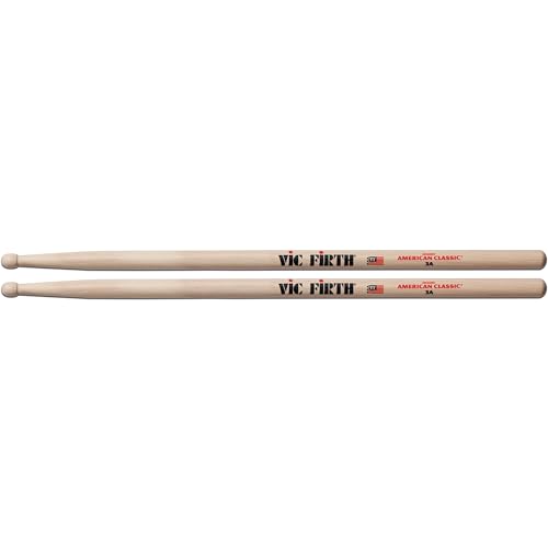 VIC FIRTH 3A Drum-Stick "5A American Classic-Serie, Hickory,Wood-Tip"
