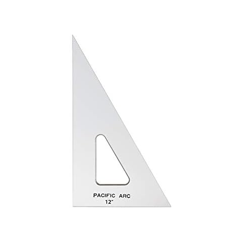 Pacific Arc Drafting Triangle, 12-inch, 30/60/90 Degrees, Clear Acrylic Cover