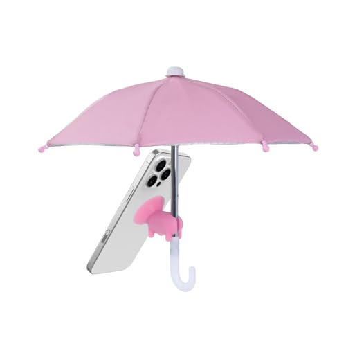 HZZADZXW Cell Phone Umbrella for Sun Shade Universal Adjustable Stand with Cute Piggy Suction Cup Outdoor Anti-Reflective Glare Blocking Cell Phone Sun Visor Pink