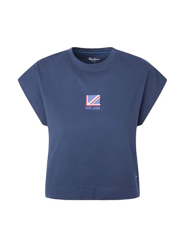 Pepe Jeans T-shirt femme bleu Pl505165 haut manches courtes en coton