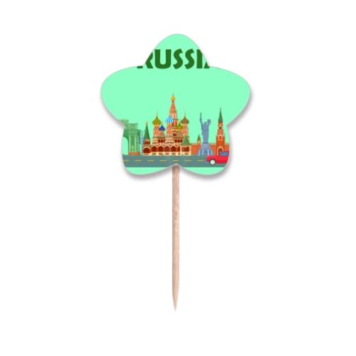 Drapeaux cure-dents Kremlin Russie pour anniversaire à thème et décoration de gâteaux