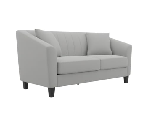 Image of Avion Natalia 2 Seater Sofa Set for Living Room Light Grey | Modern 2 Person Sofas Furniture | Fabric Sofa Set 2 Seater Couch for Guests Room Festival Gifts