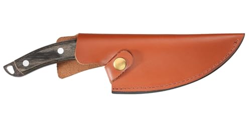 Zassenhaus Kochmesser RANGER 15 cm | handgefertigter Klingenstahl mit Loch | Griff aus Pakkaholz | mit Lederscheide | für die Küche oder als Outdoor Kochmesser | Ausbeinmesser | Hackmesser, 070866