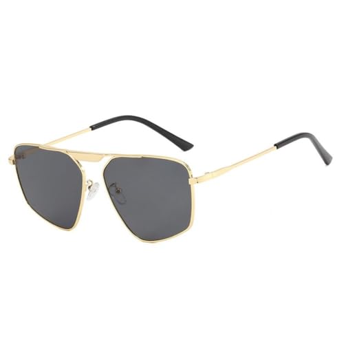 Lunettes de soleil en métal forgé à monture polygonale irrégulière
