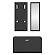vidaXL Flurmöbel Set 3-TLG. Garderobenset Garderobe Kompaktgarderobe Dielenmöbel Flureinrichtung Flurgarderobe Wandgarderobe Schwarz Holzwerkstoff