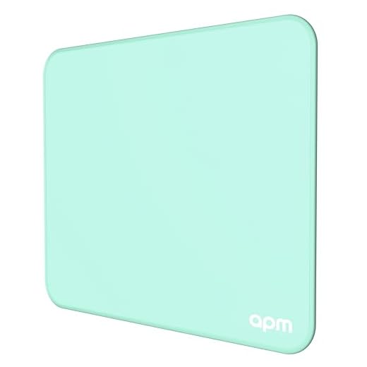 apm Tapis de Souris, Mousepad pour Bureau, Dimensions 25 x 21 x 0.3 cm, Base en Caoutchouc Antidérapante, Lavable, Bords Tissés Durables pour Souris Optique, Laser, Gaming, Bureautique, Vert, 571275