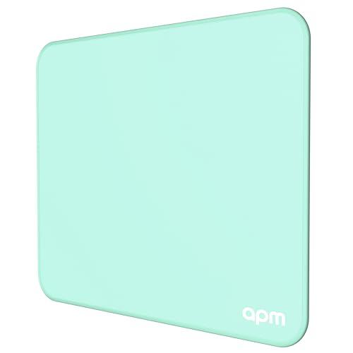 APM - Alfombrilla de ratón, Mousepad para Oficina, 25 x 21 x 0,3 cm, Base de Goma Antideslizante, Lavable, Bordes Tejidos duraderos para ratón óptico, láser, Gaming, Oficina, Verde, 571275
