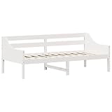 vidaXL Sofá Cama, Madera Maciza de Pino Blanco 90x200 cm