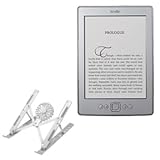 BoxWave Stand and Mount Compatible with Kindle (4th Gen 2011) - QuickSwitch Stand with Cooling Fan, Portable, Multi Angle Viewing Ventilator - Metallic Silver
