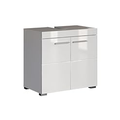 trendteam smart living – Amanda – Waschbeckenunterschrank – Weiß/Weiß Hochglanz – 1 Einlegeboden – (BxHxT) 60 x 56 x 34 cm – Kratzfest
