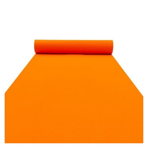 Wedding Aisle Runners, Disposable Rolling Carpet Runner Rug, 2 mm Thick Cutable Aisle Runner Mat for Parties Beach Ceremony Birthday Decor(Orange)