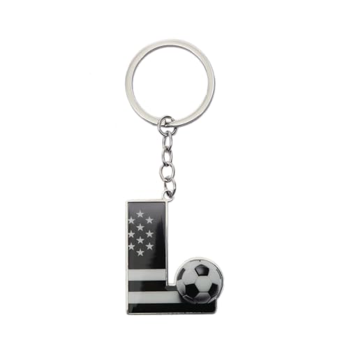 Bag Charms Initial A-Z Letter Keychain Bag Charm Soccer Keychain for Handbags Sports Bag