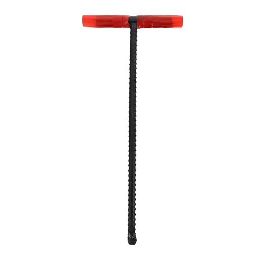 FOMIYES Gancho en T de Acero Inoxidable 45 CM con Funda de Goma Gancho Elevador para Tapa de Alcantarilla y Puerta Enrollable Herramienta Resistente para Levantar y Manipular Puertas