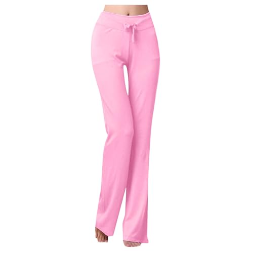 Pantalon de yoga pour femme grande taille 3XL avec cordon rose