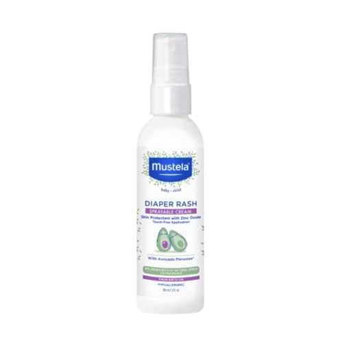 Mustela Baby Diaper Rash Cream Spray – Touch-Free protectant with Zinc Oxide & Natural Avocado - Treats, Soothes and Prevents Diaper Rash- Fragrance-Free - 3 fl. oz