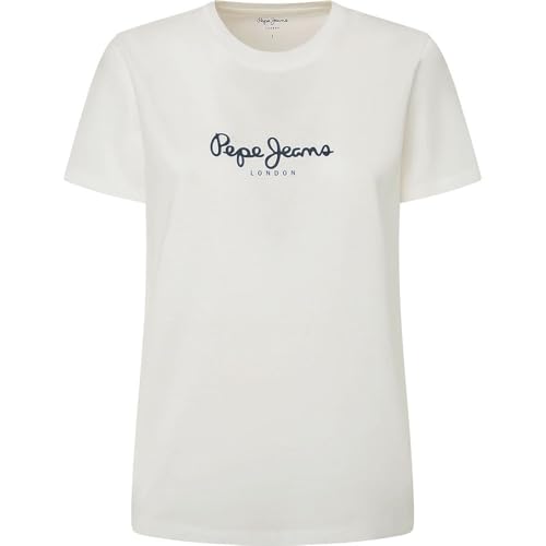 Pepe Jeans Fiore Camiseta, Blanco (Blanco), XS para Mujer
