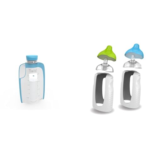 Image of Kiinde Twist Pouch Direct-Pump Direct-Feed Twist Cap Breast Milk Storage Bags for Pumping, Freezing & Twist Squeeze Natural Baby Breast Milk Feeding Bottle with Nipples and Case (2 Pack)