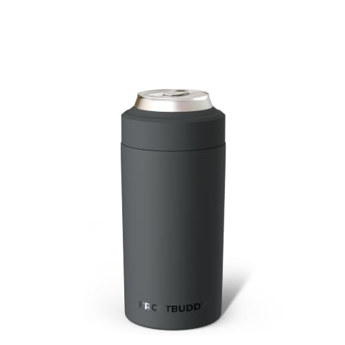 Image of Frost Buddy Universal Can Cooler, Stainless Steel Can Insulator, Ash | Fits 12oz, 16oz, slim cans, tall boys, bottles | Metal beer chiller & can insulator | Sweat-proof | 24-hour cold