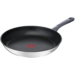 Sartenes Con Tapadera Tefal Daily Cook - Sartén baja de 28 cm con revestimiento resistente, duradero y seguro, Thermo-Signal, mango ergonómico antiquemaduras, apta para todo tipo de cocinas